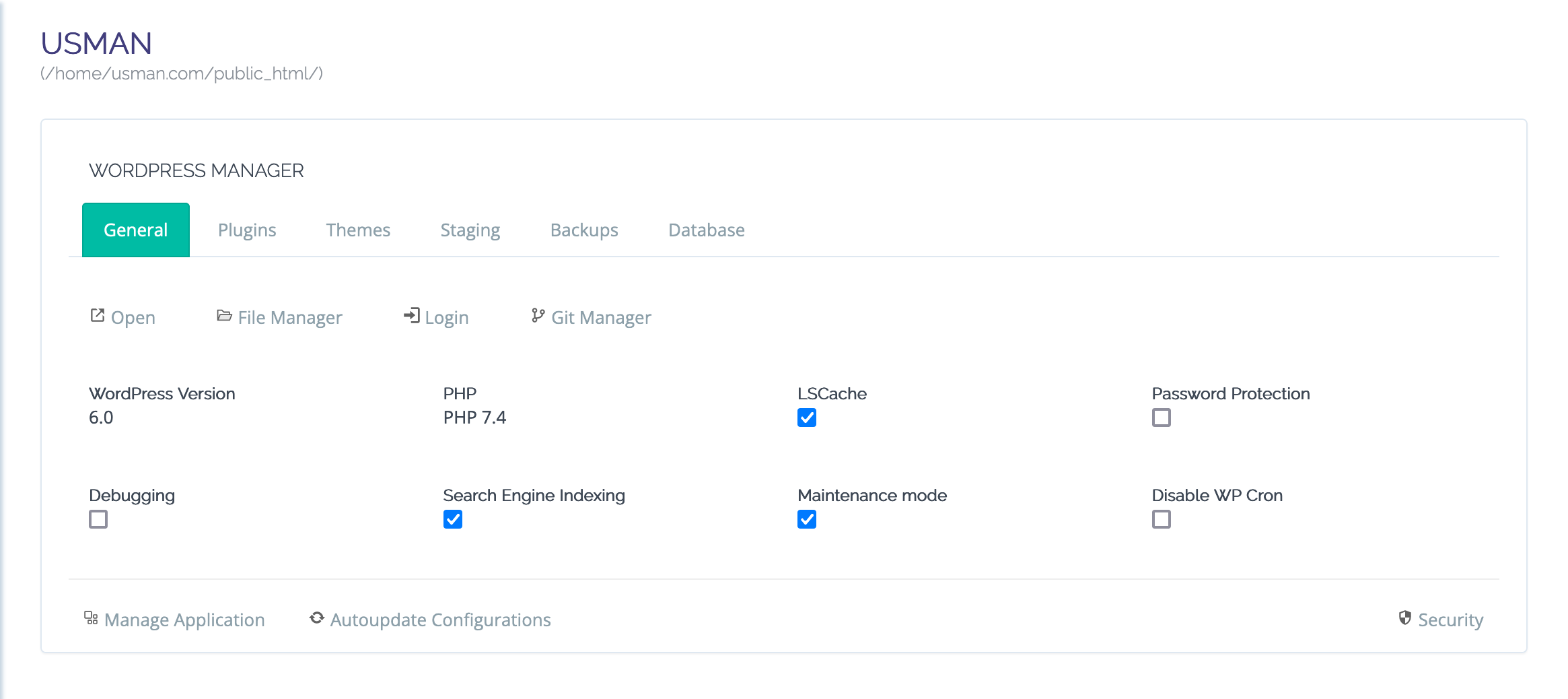 Wordpress Manager CyberPanel